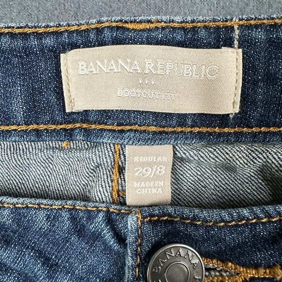 Banana Republic Factory Womens 29/8 Regular Bootcut Fit Blue Jeans Flap Pockets - Picture 7 of 11